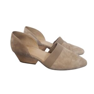 Eileen Fisher Hilly Wedge d'Orsay Pump Suede Heels Slip On Shoes Women's Size 8